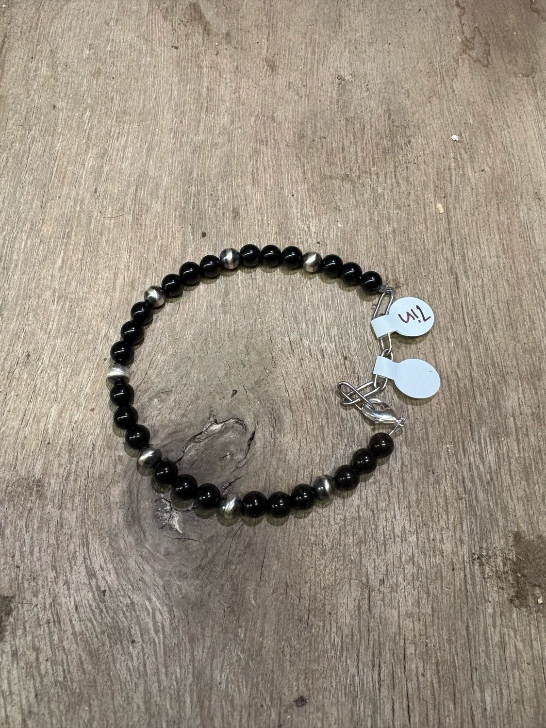 Black Onyx &amp; Navajo Pearl Bracelet