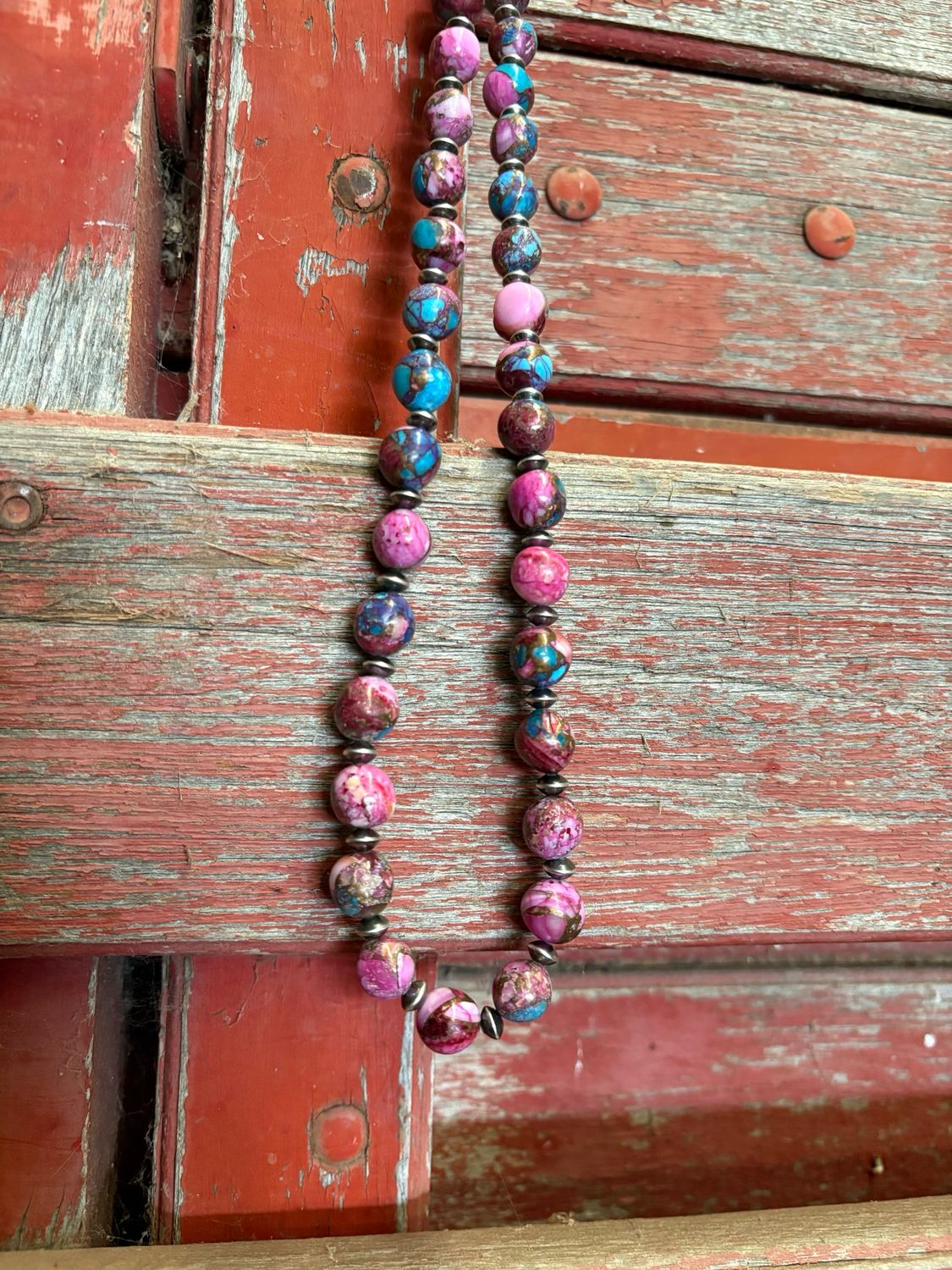 Pink Dahlia &amp; Navajo Pearls