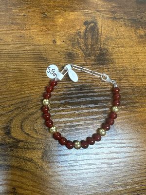 Carnelian &amp; Gold Hematite Bracelet