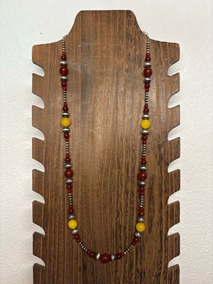 Carnelian, Yellow Jade &amp; Navajo Pearls