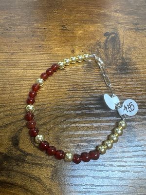 Carnelian &amp; Gold Hematite Bracelet