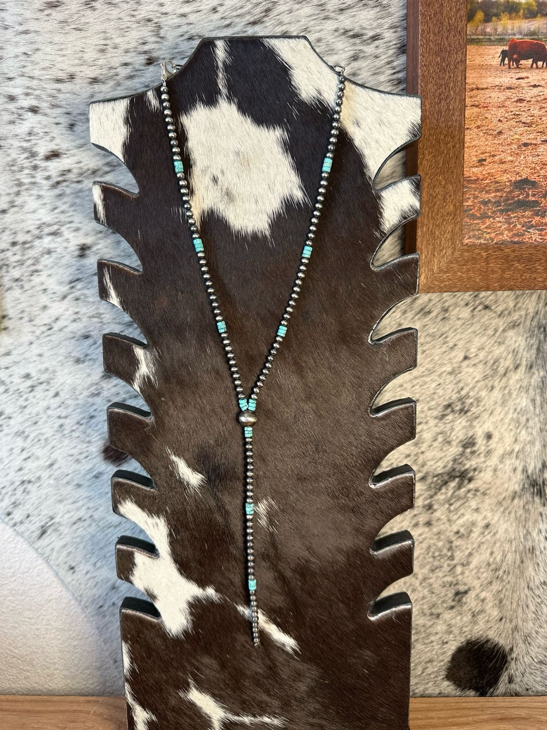 Navajo Pearl &amp; Turquoise Lariat