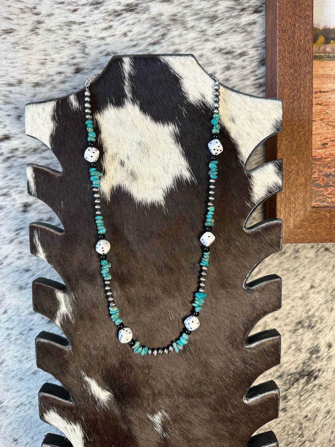 Turquoise, Black Onyx, Dice &amp; Navajo Pearls