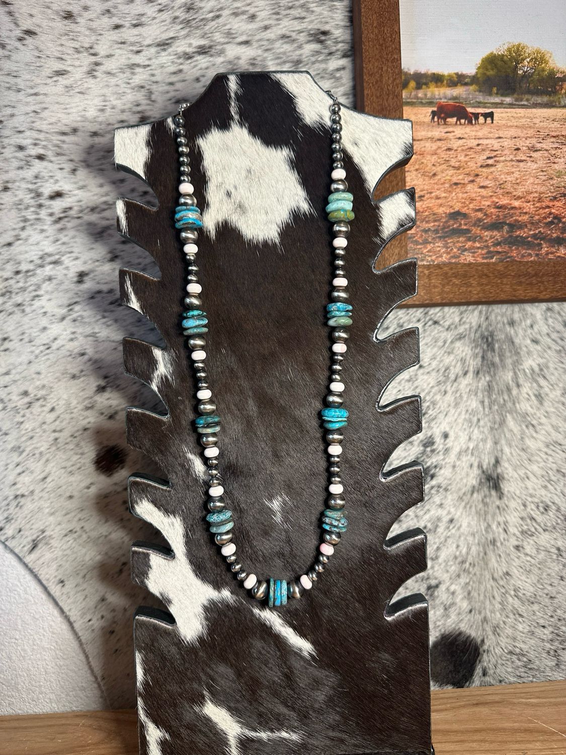 Turquoise, Pink Conch &amp; Navajo Pearls