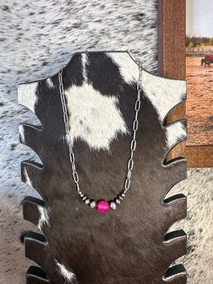 Navajo Pearls &amp; Hot Pink Jasper