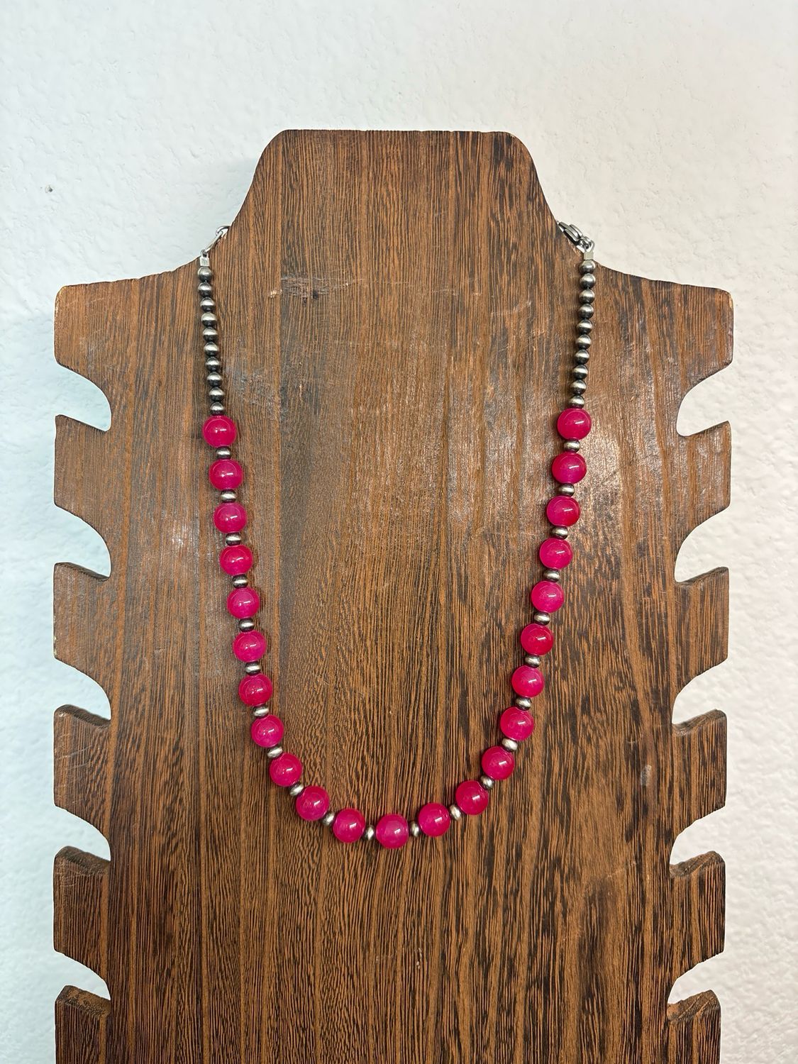 Hot Pink Jasper &amp; Navajo Pearls