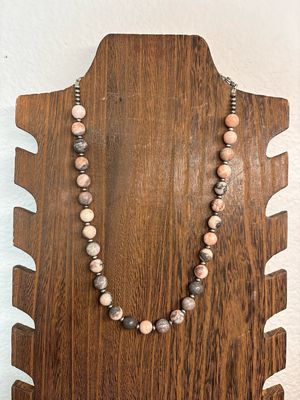 Pink Zebra Jasper &amp; Navajo Pearls