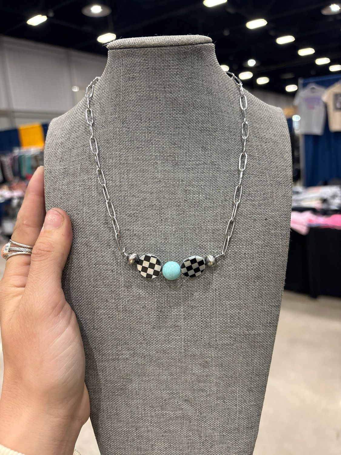 Aquamarine &amp; Checkered Stacker