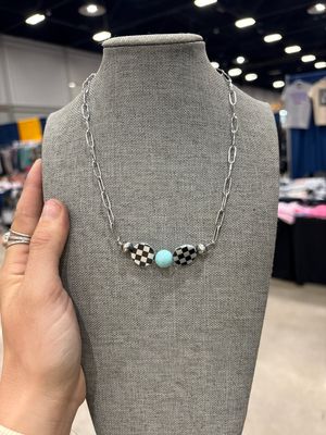 Aquamarine &amp; Checkered Stacker