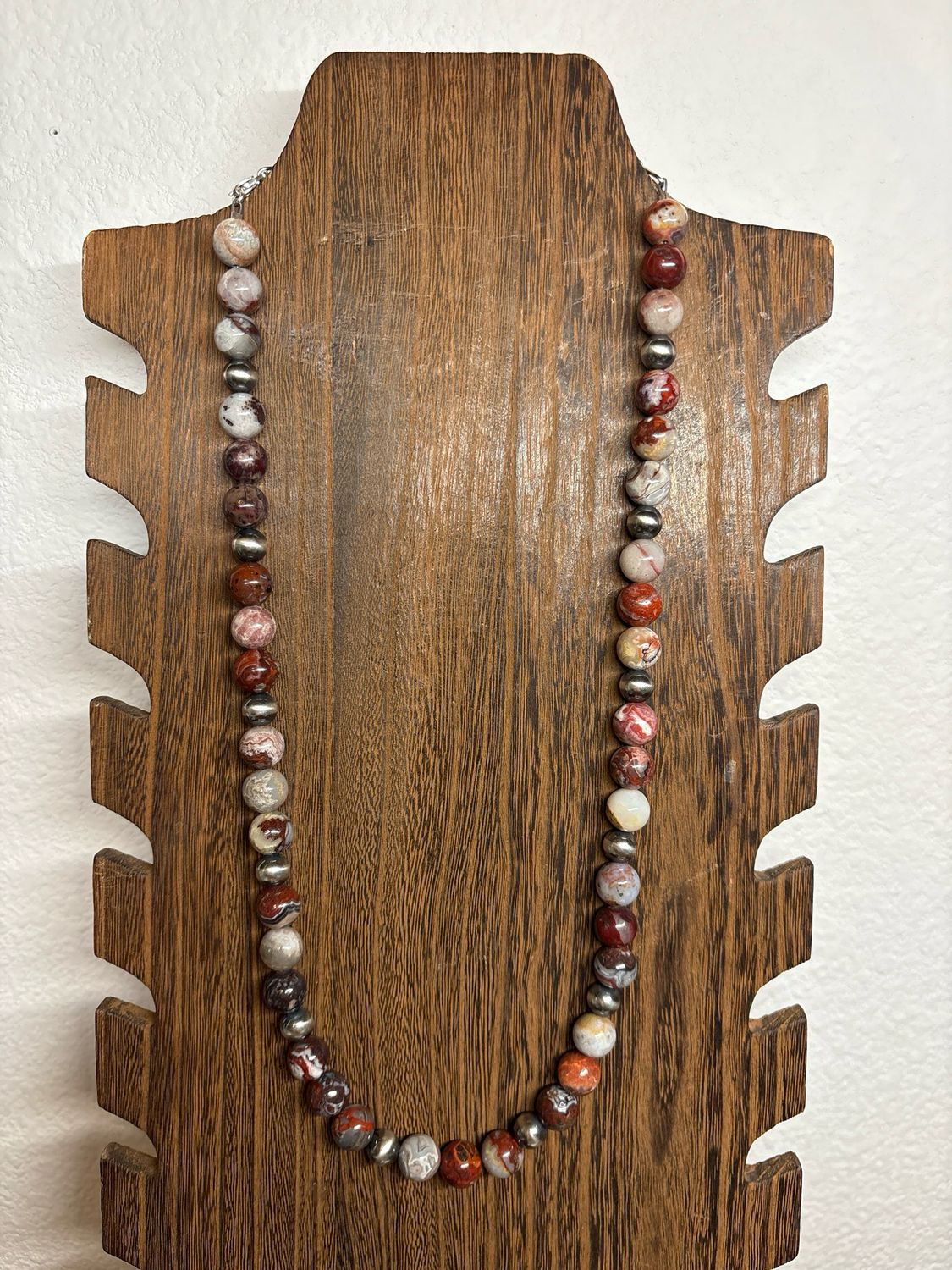Crazy Lace Agate &amp; Navajo Pearls