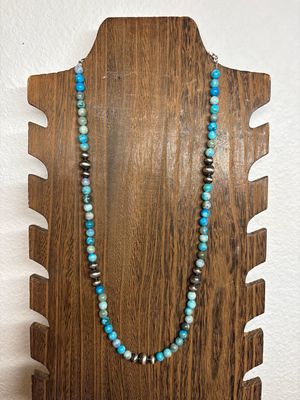 Blue Apatite &amp; Navajo Pearls