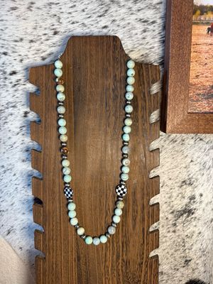 Amazonite, Checkered, &amp; 8mm Navajo Pearls