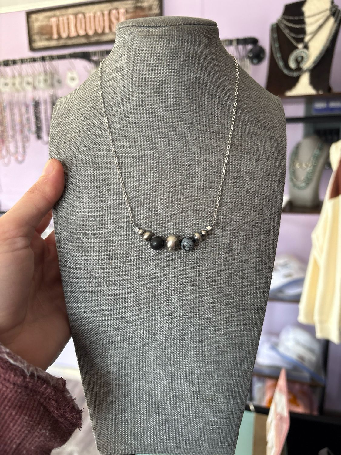 Black Blizzard &amp; Navajo Pearls Stacker