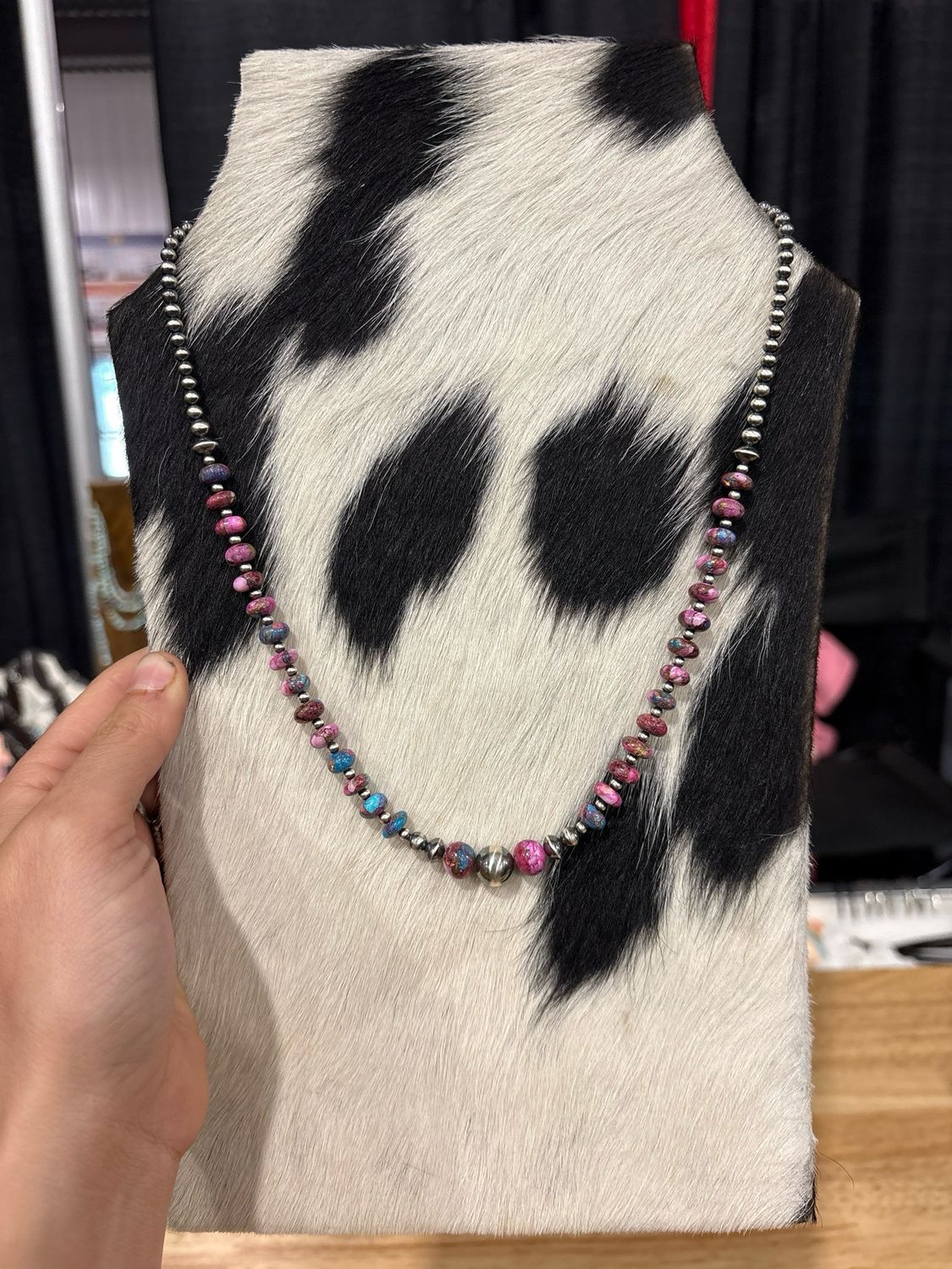 Pink Dahlia &amp; Navajo Pearls