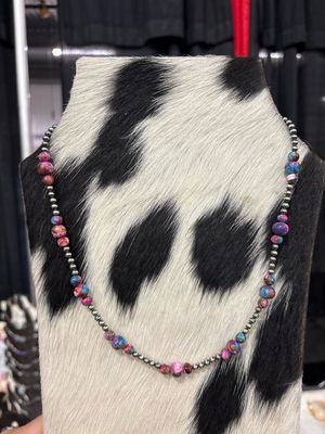 Pink Dahlia &amp; Navajo Pearls