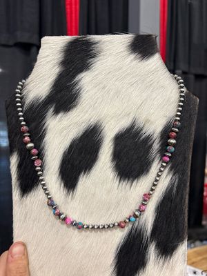 Pink Dahlia &amp; Navajo Pearls