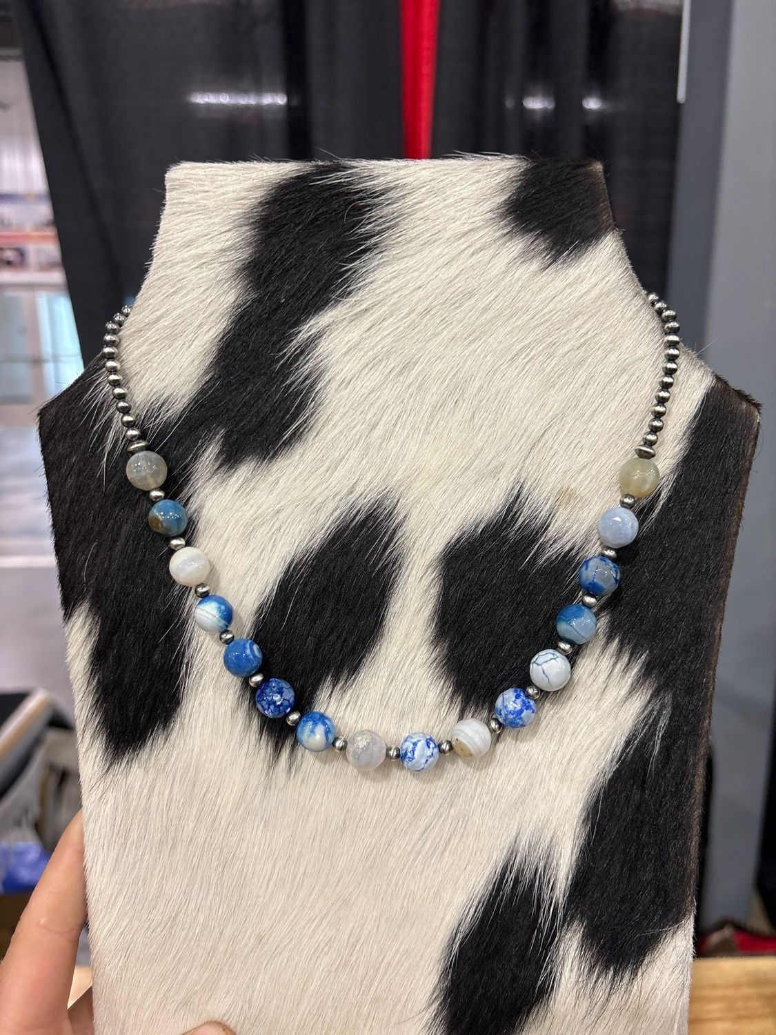Blue Agate &amp; Navajo Pearls