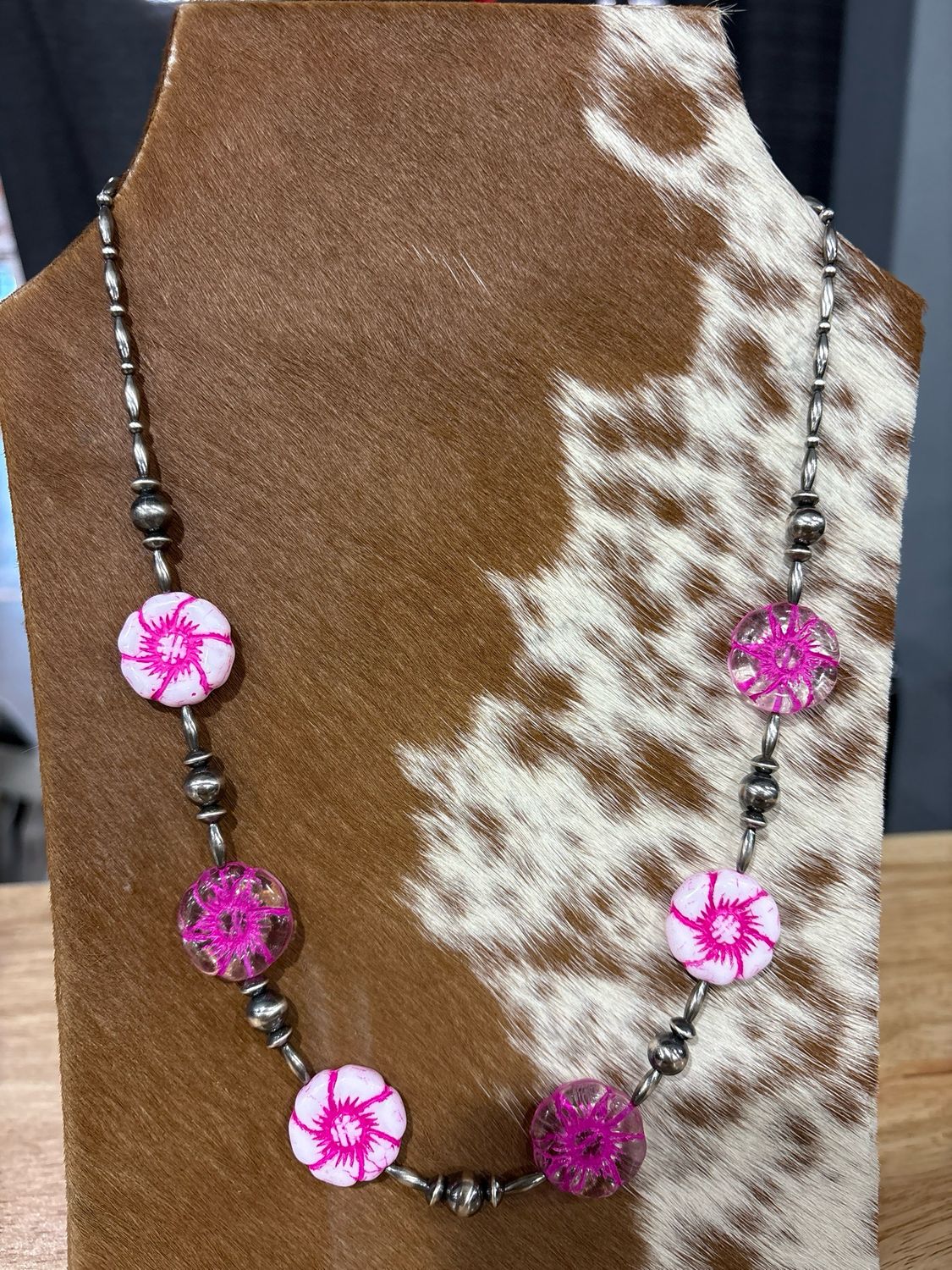 Hot Pink Flowers &amp; Navajo Pearls
