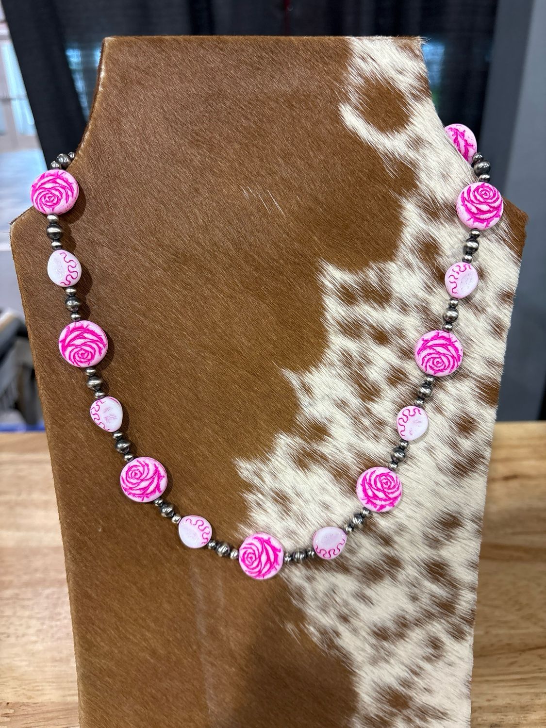 Hot Pink Flowers &amp; Navajo Pearls