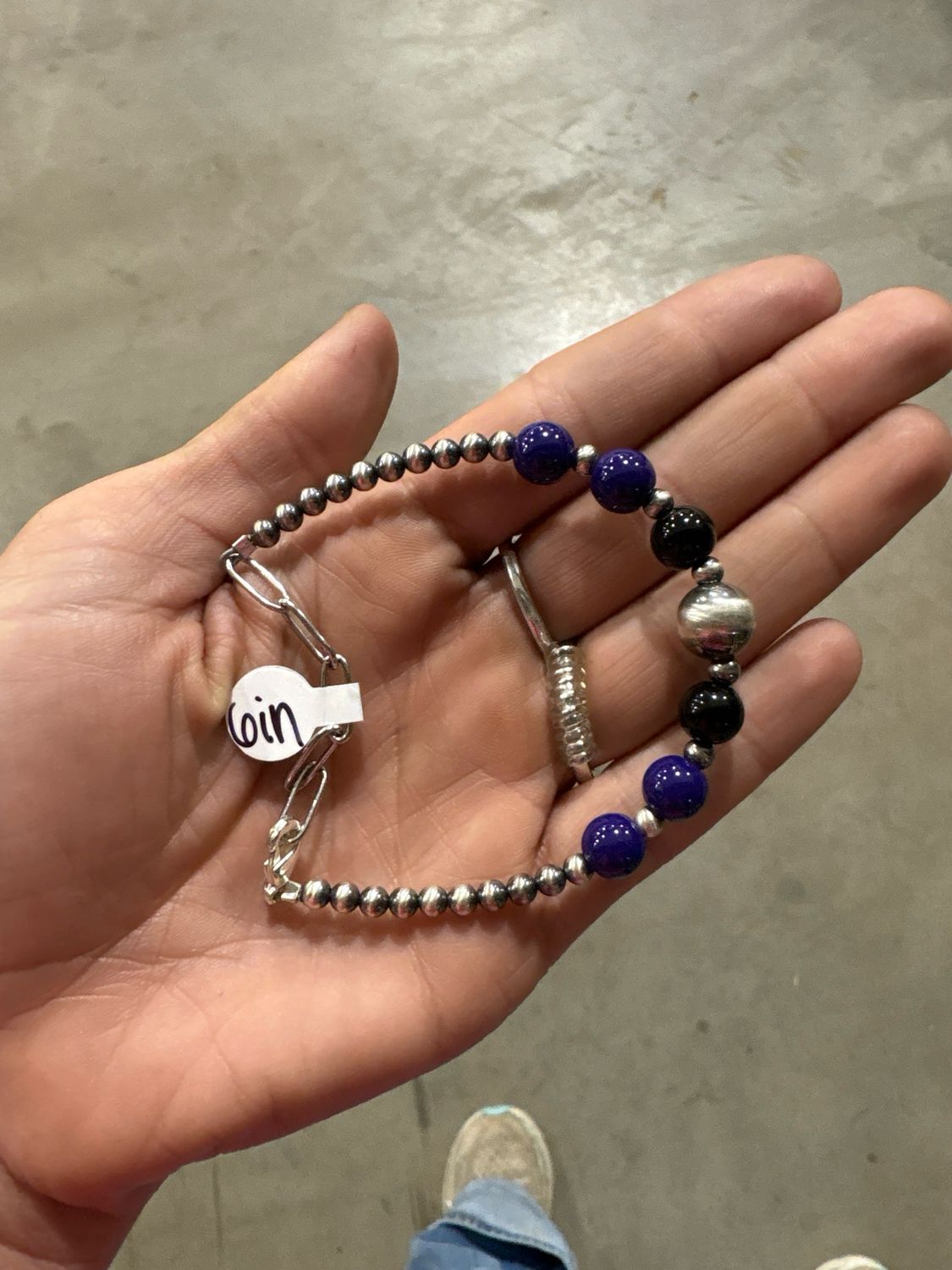 Black &amp; Purple Glass Bracelet