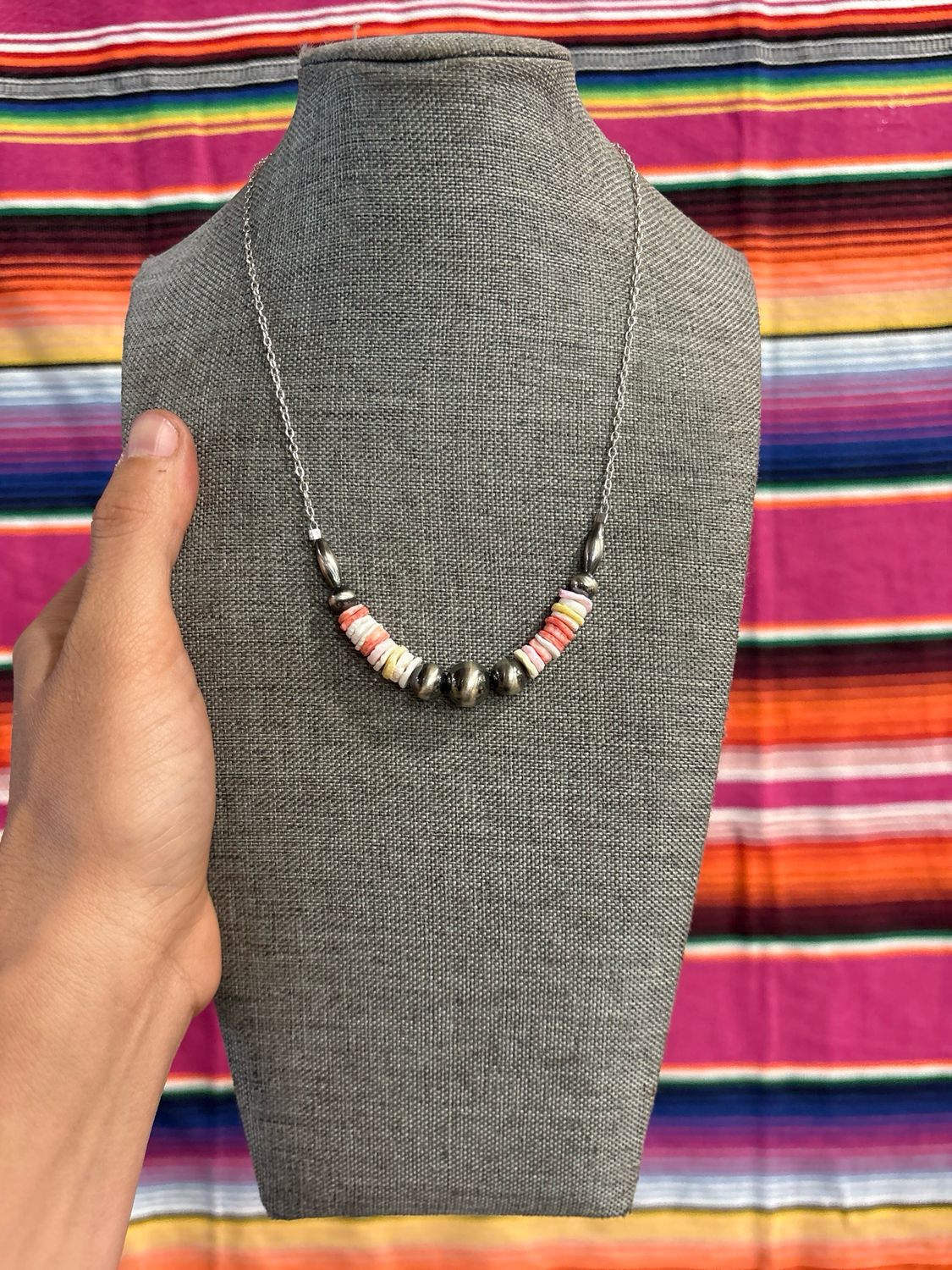 Heishi Shell &amp; Navajo Pearl Stacker