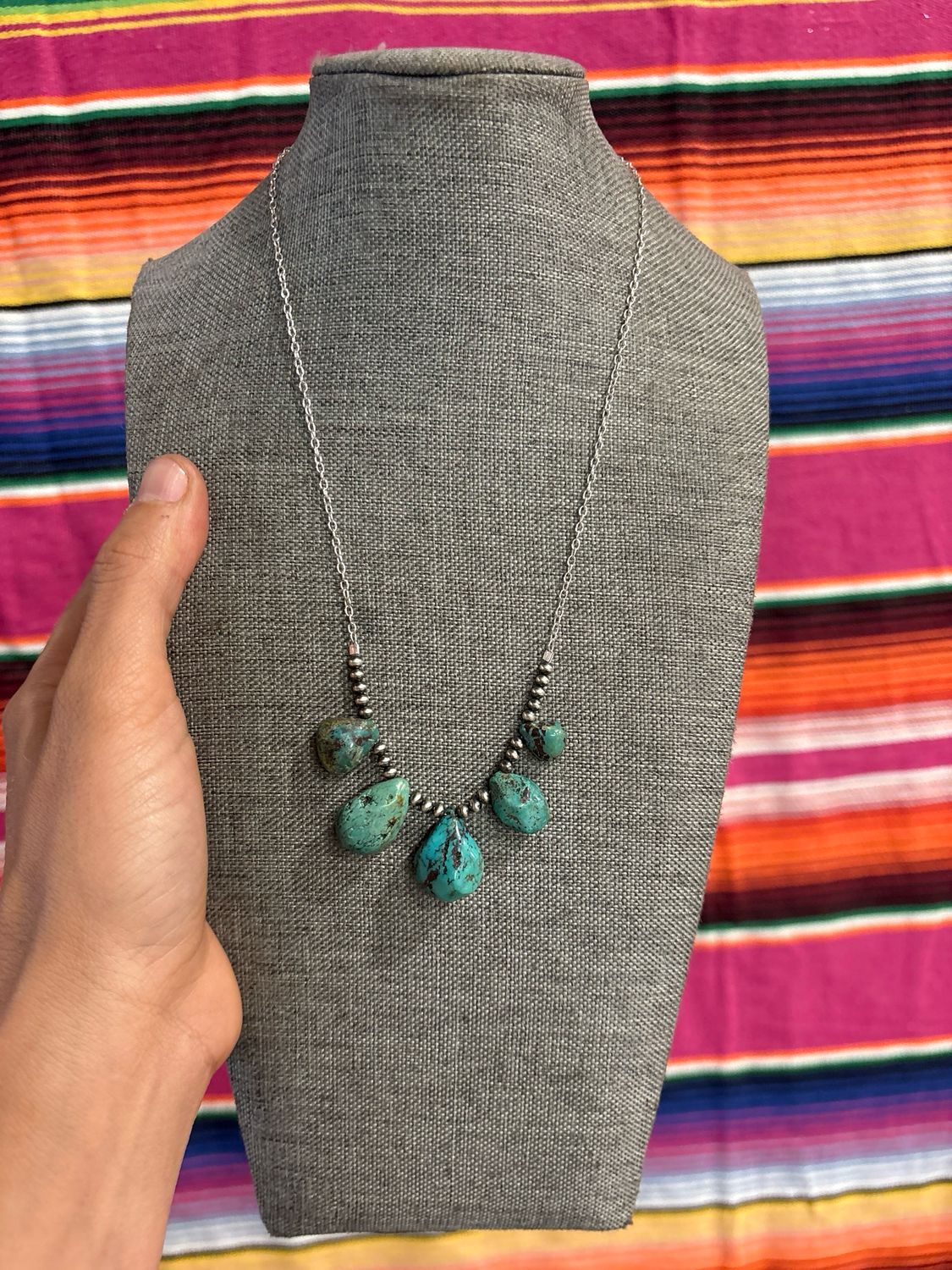 Turquoise Petal &amp; Navajo Pearl Stacker