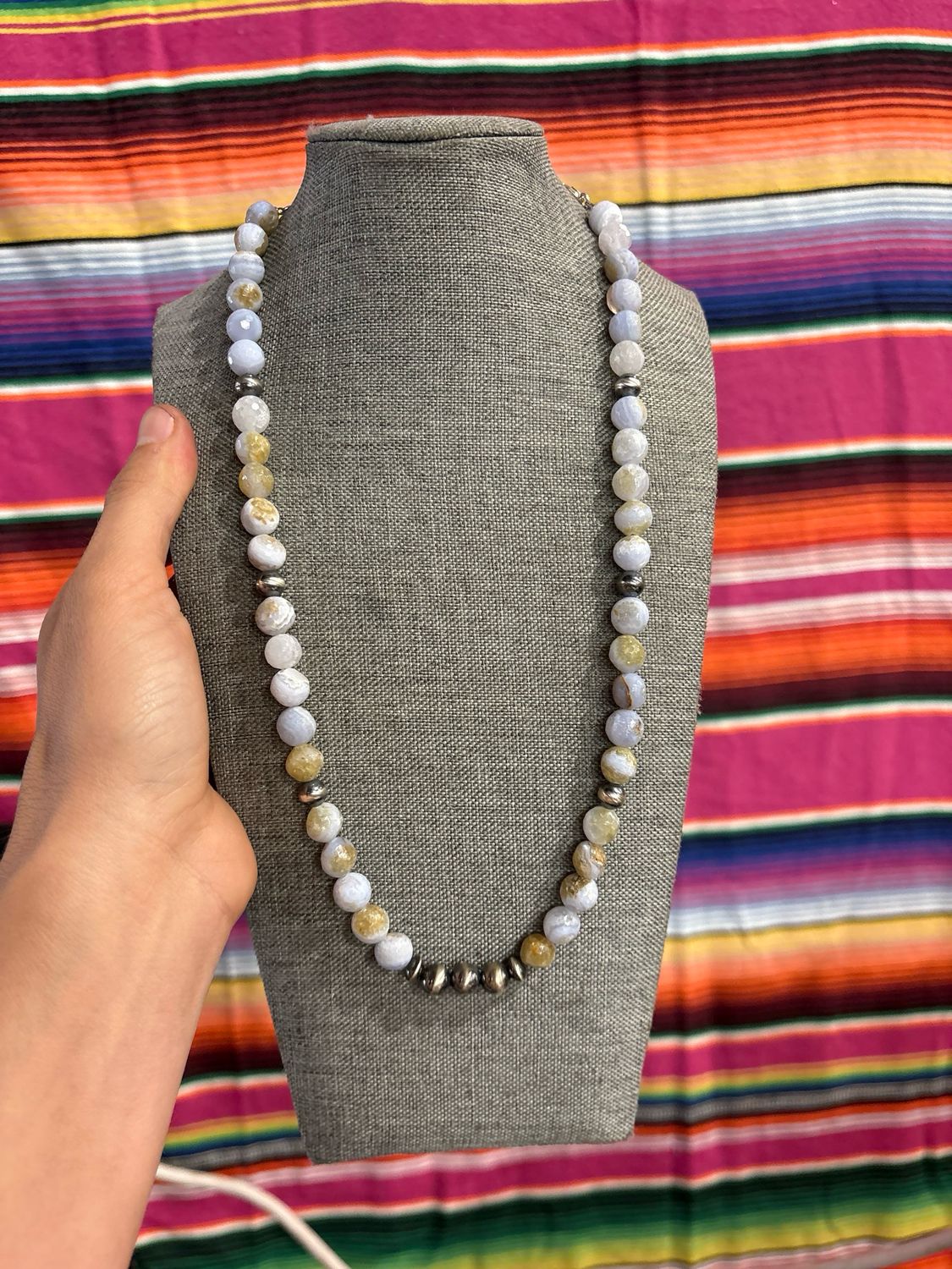 Blue Lace Agate &amp; Navajo Pearls