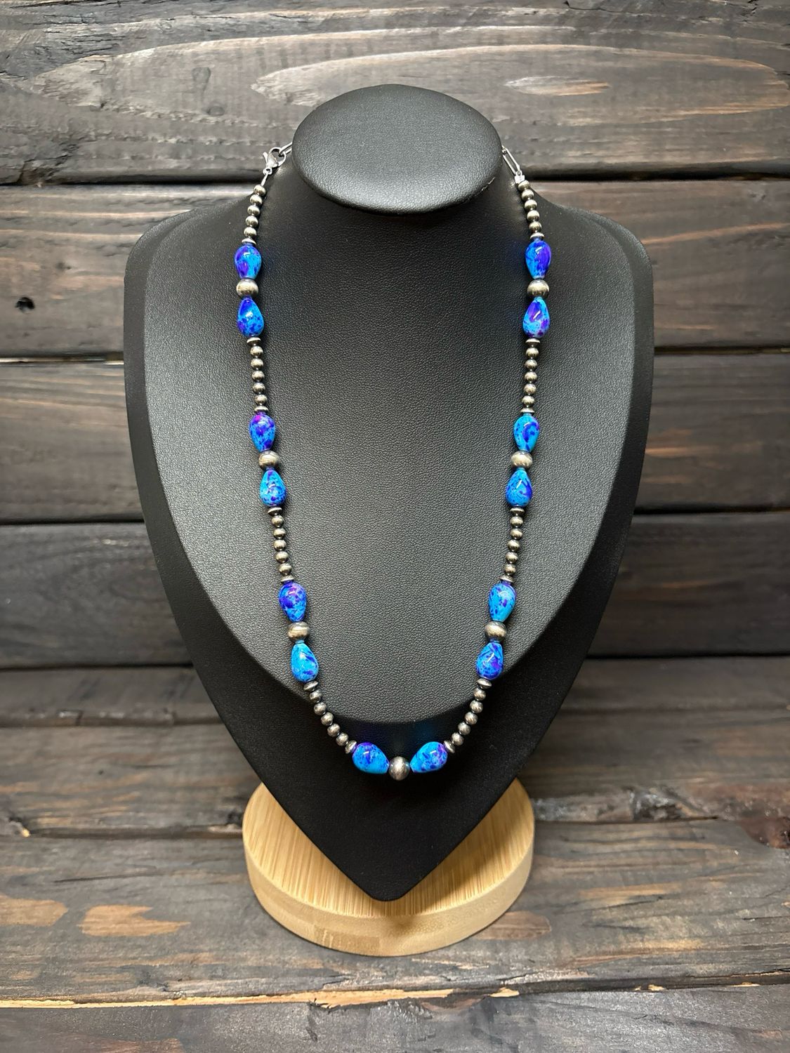 Blue Paint Splatter &amp; Navajo Pearls