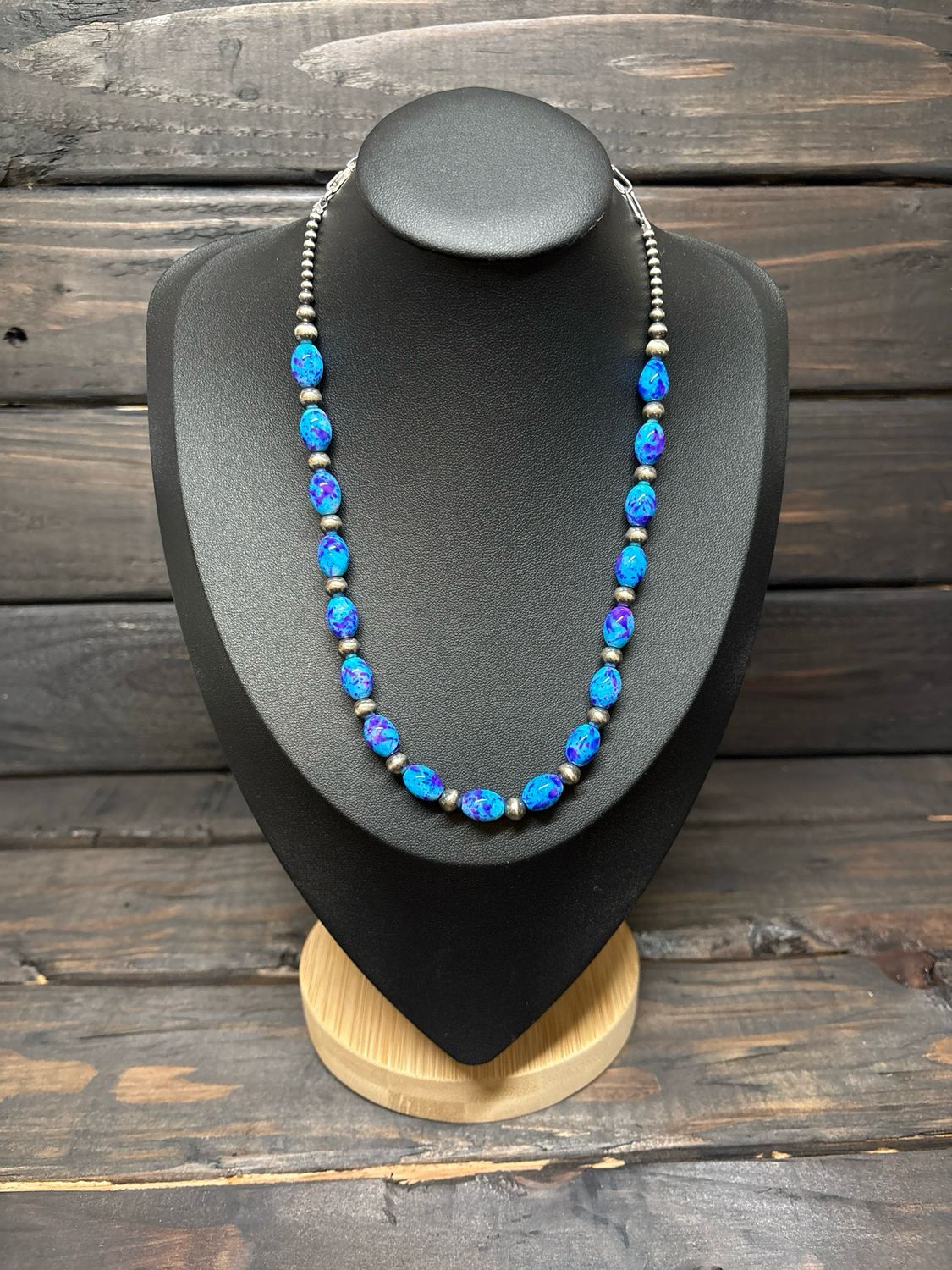 Blue Paint Splatter &amp; Navajo Pearls