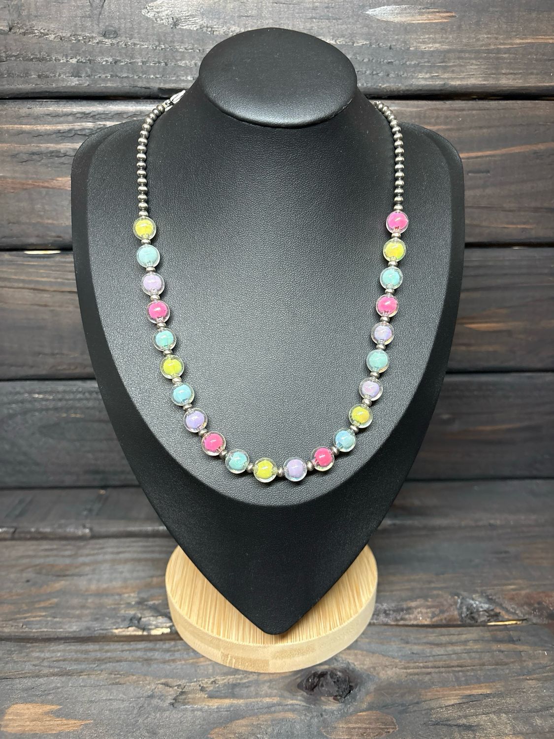 Bubblegum Glass Beads &amp; Navajo Pearls