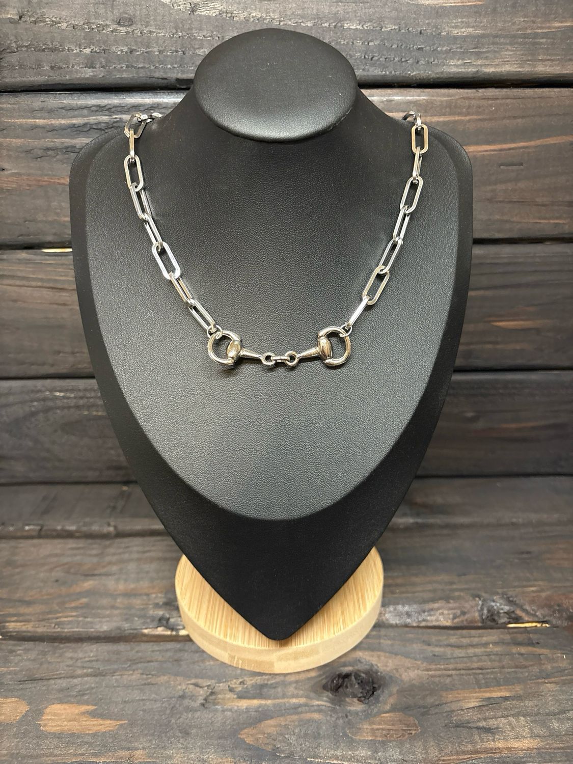 Large Paperclip Chain Bridle Bit Necklace