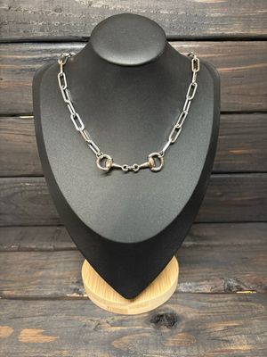 Large Paperclip Chain Bridle Bit Necklace