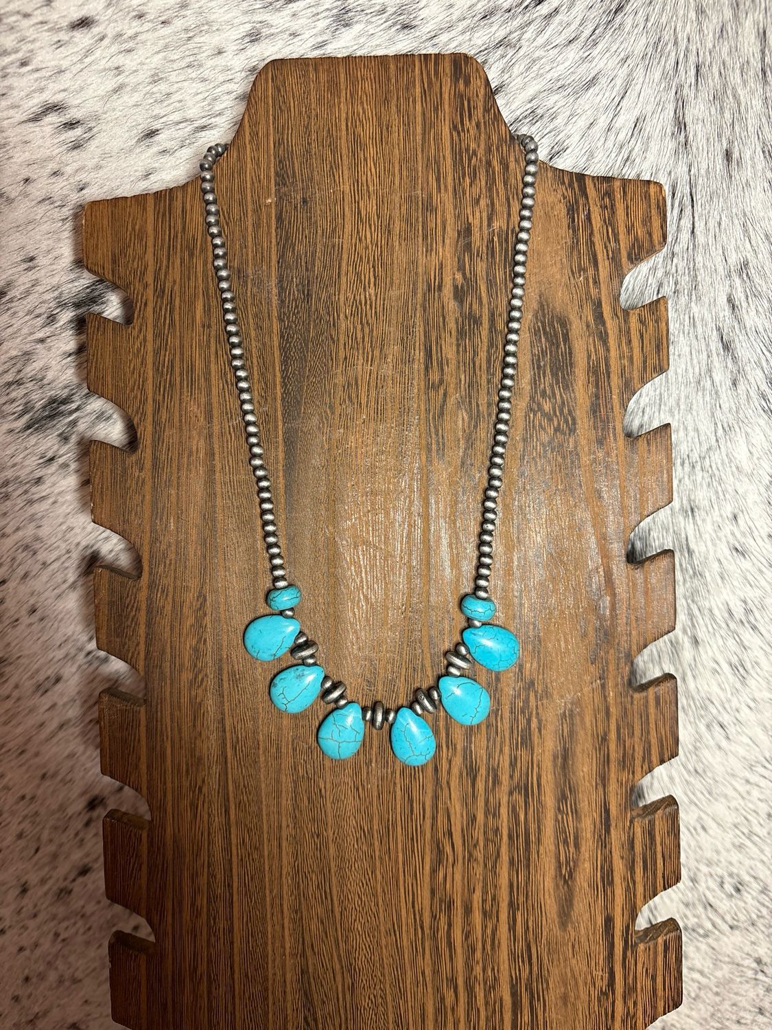 Faux Turquoise Petals &amp; Navajo Pearls