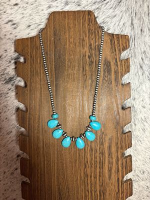 Faux Turquoise Petals &amp; Navajo Pearls