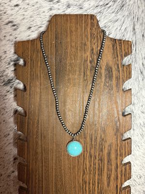 Faux Navajo Pearls &amp; Faux Turquoise Pendant
