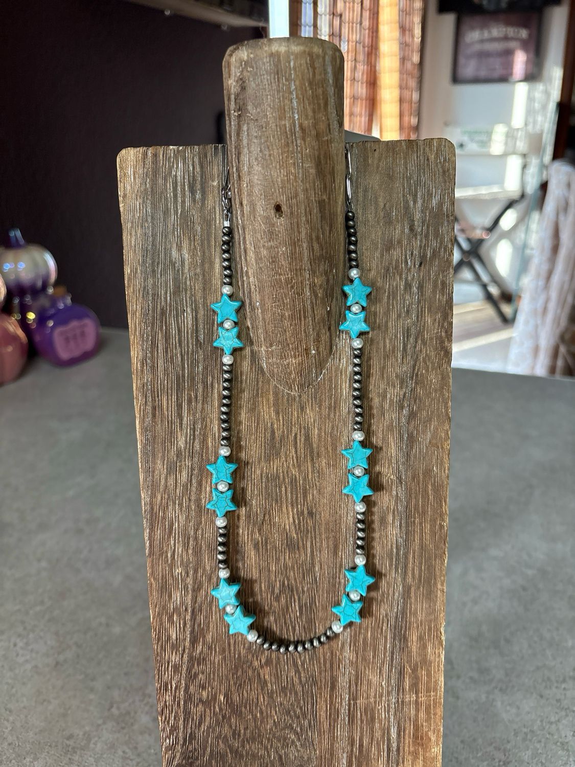 Faux Navajo Pearls &amp; Turquoise Stars
