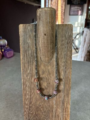 Galaxy Sea Jasper &amp; Faux Navajo Pearls