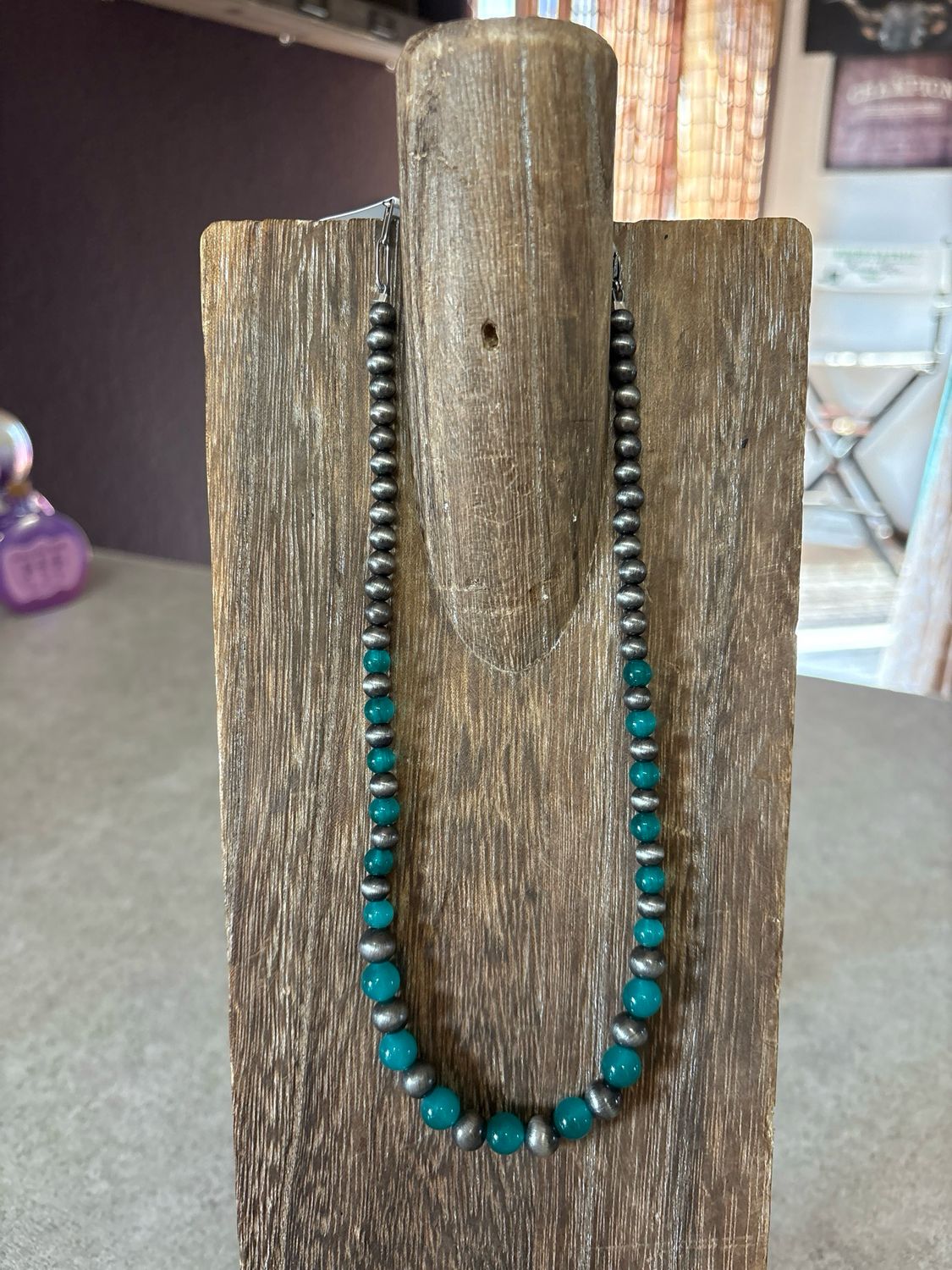 Faux Navajo Pearls &amp; Green Beads