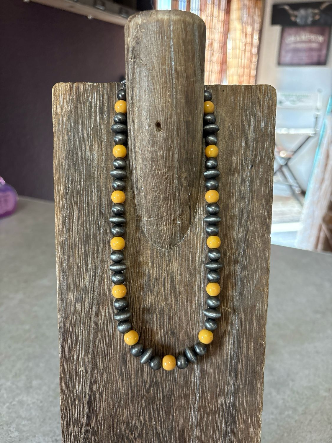 Faux Navajo Pearls &amp; Mustard Glass Beads