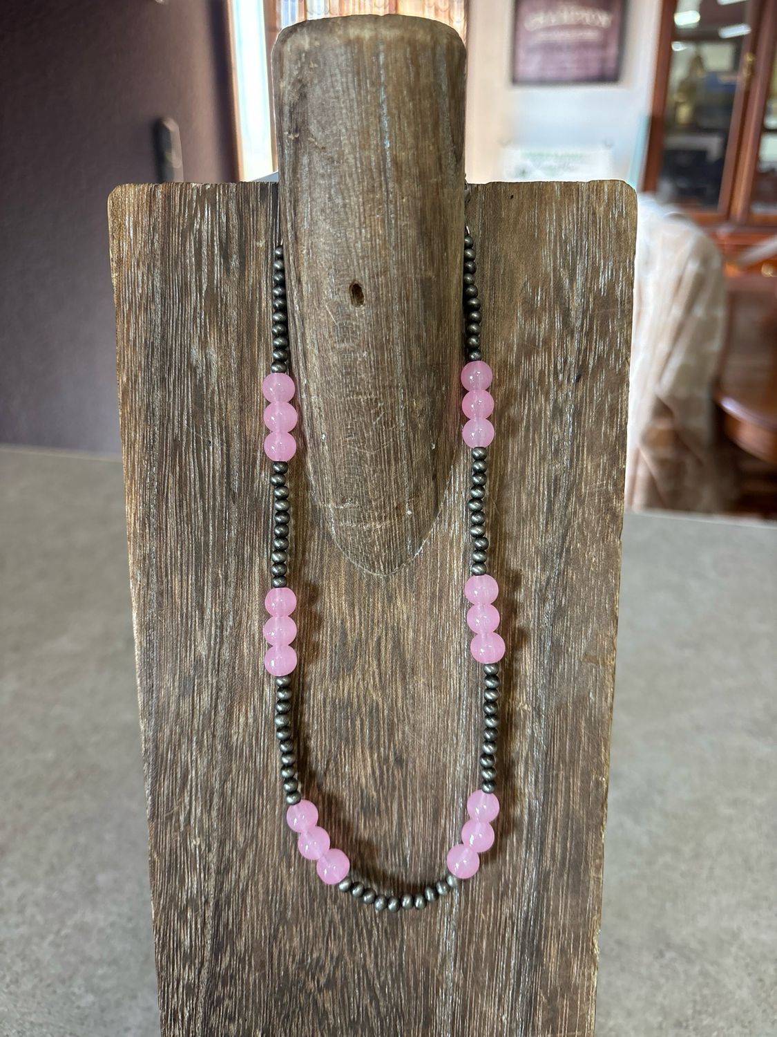 Faux Navajo Pearls &amp; Light Pink Glass Beads