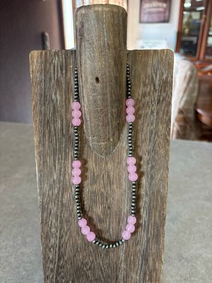 Faux Navajo Pearls &amp; Light Pink Glass Beads