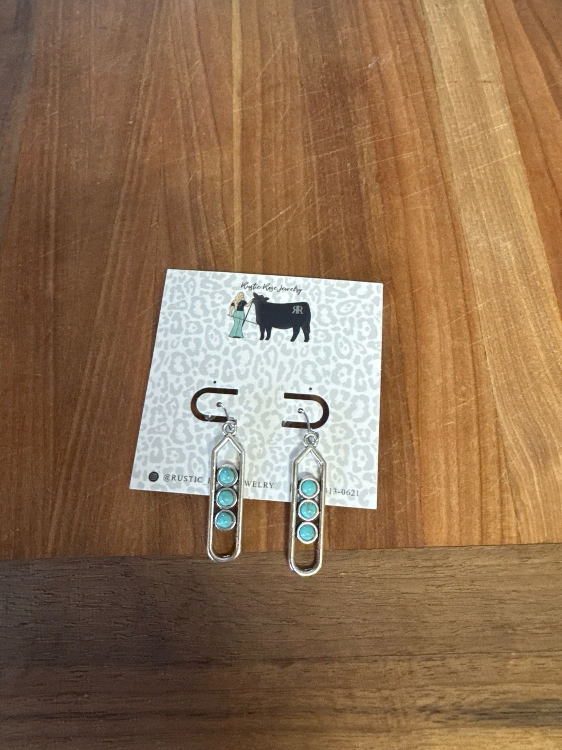 Faux Turquoise Drop Earrings