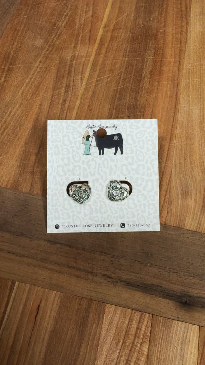 Silver Plated Heart Studs