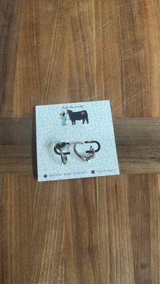 Silver Plated Heart Hoops