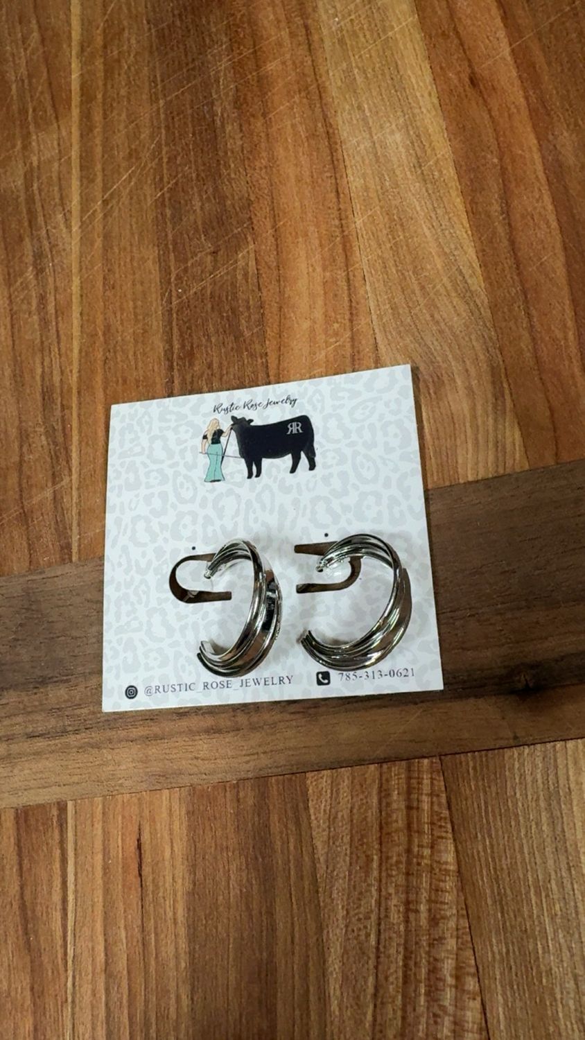 Silver Plated Triple Hoops