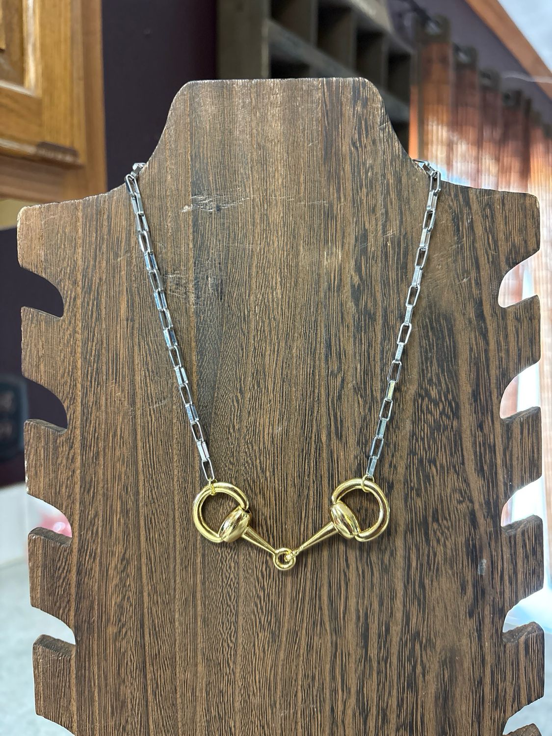 Mixed Metal Bridle Bit Necklace