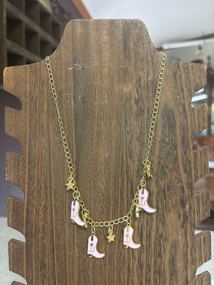 Cowgirl Gold Charm Necklace