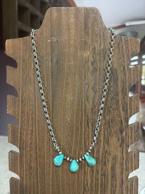 Turquoise Petal &amp; Rolo Stacker