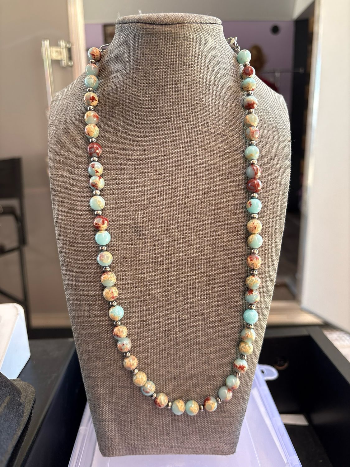 Imperial Jasper &amp; Navajo Pearls