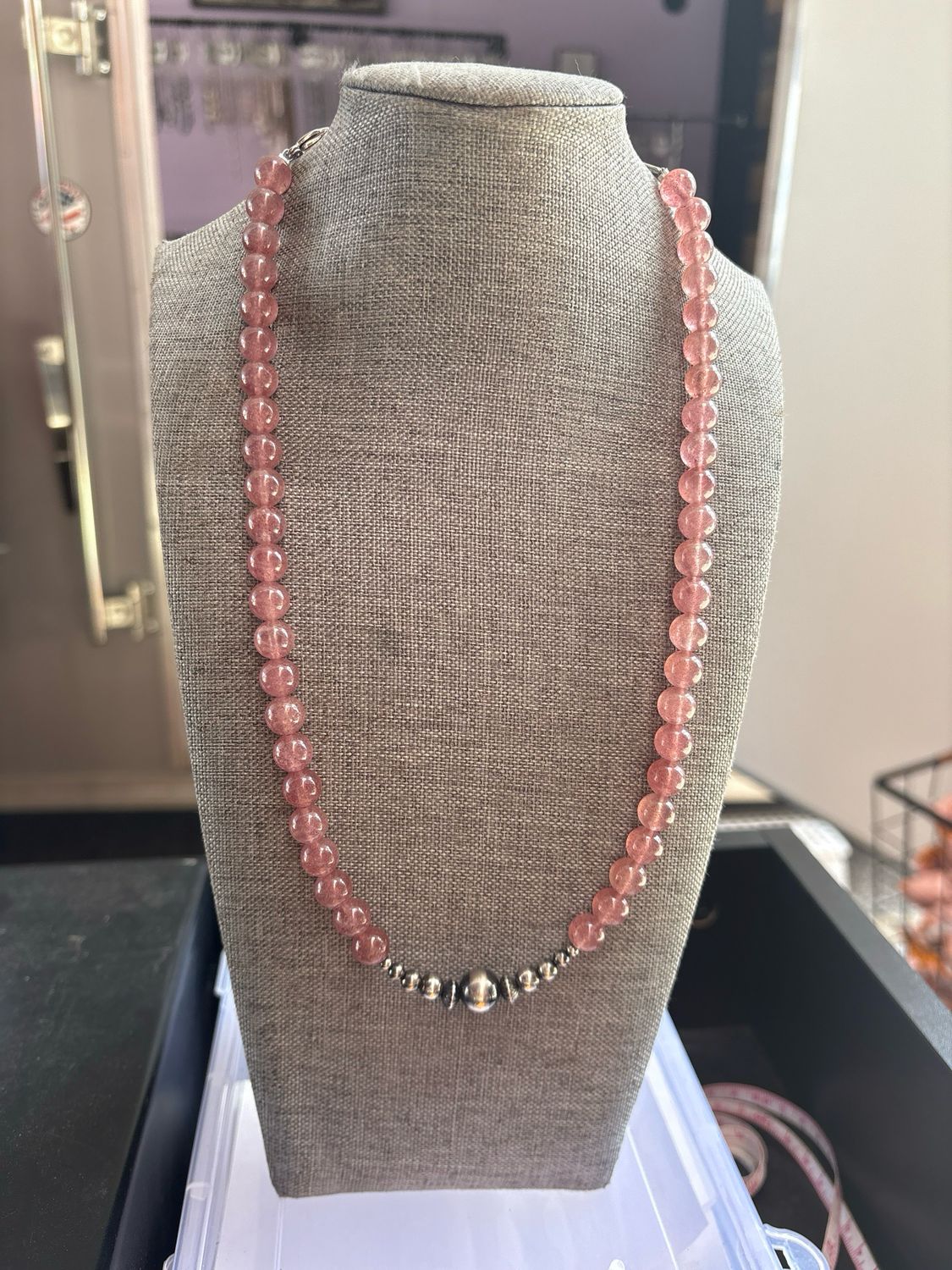 Strawberry Quartz &amp; Navajo Pearls